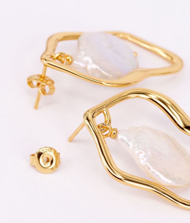 Amalfi guld øreringe perle