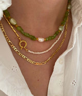Ines halskæde peridot perle jade
