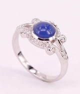 Martina sølv ring blå chalcedony