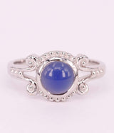 Martina sølv ring blå chalcedony